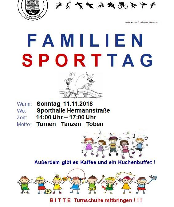 Familiensporttag am 11.11. ab 14 Uhr